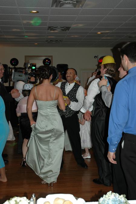 DJ Gary handing out party hats